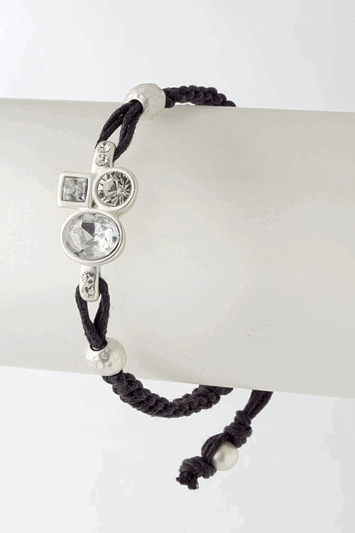 Silver Jewel Piece String Bracelet
